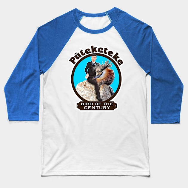 Puteketeke: Bird Of The Century Baseball T-Shirt by darklordpug